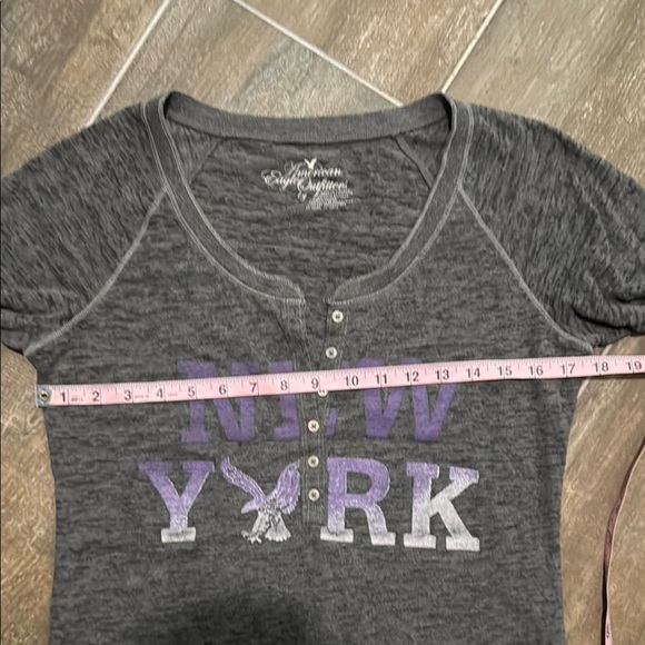 American Eagle Outfitters Gray Polo Fitted Long Sleeve Tee - Picture 4 of 5